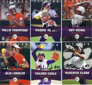 Signed Tiger Six Pack of Clemson Softball Cards